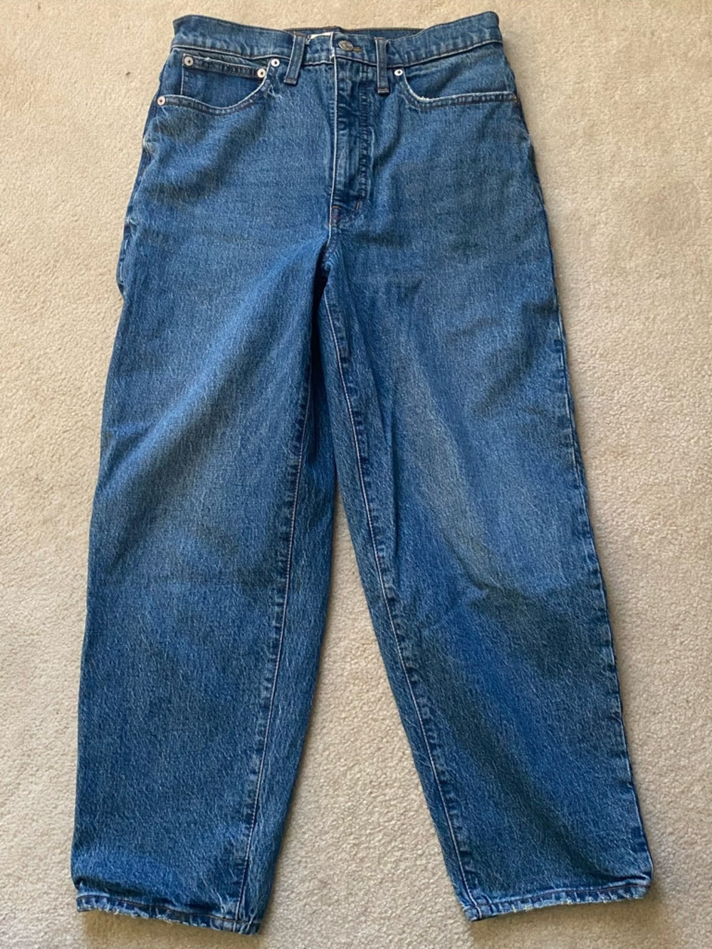 Madewell Jeans Womens 27 Blue Balloon Medium Wash Relaxed Tapered High Rise
